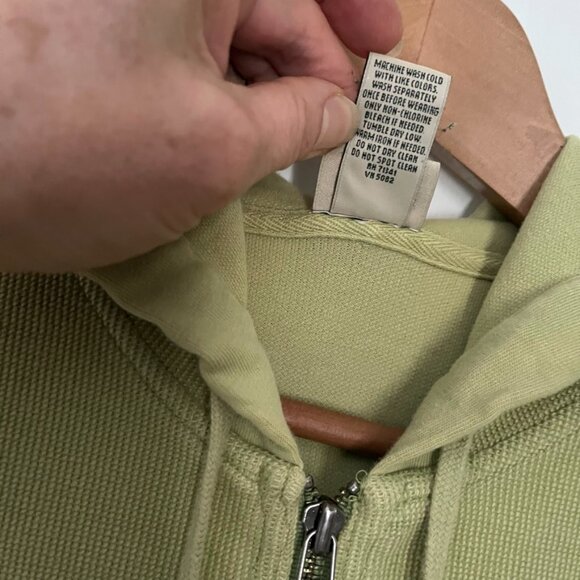 LL Bean Light Olive Waffle Knit Hoodie Size XS fits like L-- make an offer! - Picture 4 of 7